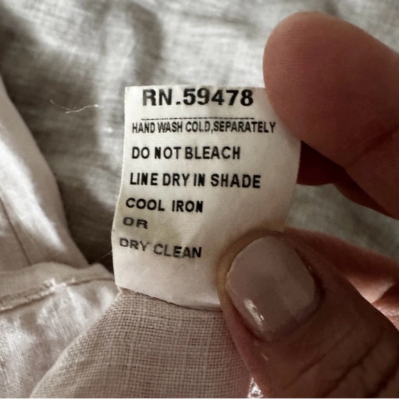 Francesca Bettini 100% Linen Shift Dress Blush Ruffle Sleeve Italy M - Picture 10 of 10